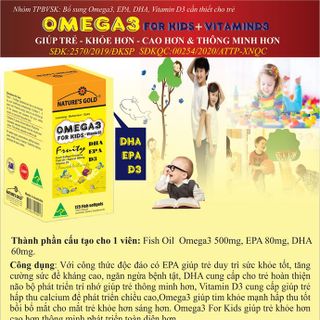 OMEGA 3 - DẦU CÁ CHO TRẺ EM-NATURE'S GOLD- ( DHA, FPA, APP, VTAMIN D3