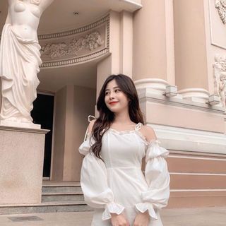 Đầm hai dây rớt vai tay bo - Chang Dress