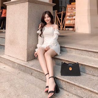 Đầm hai dây rớt vai tay bo - Chang Dress