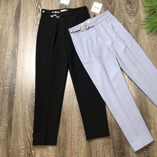 Quần baggy công sở đai chữ S - Ảnh tự chụp, bao chất