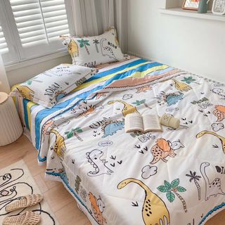 Bộ Chăn Ga Gối Cotton Chăn Hè Mát Lạnh