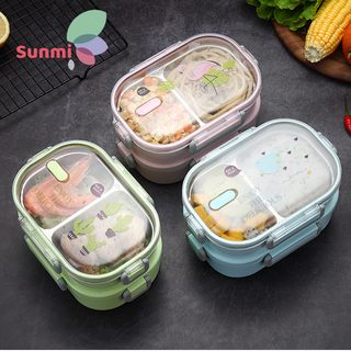 Hộp Đựng Cơm 2 Tầng Lõi INOX 304 Chống Tràn Cả 2 Tầng Camen Đựng Thực Phẩm