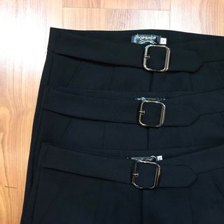 Quần baggy khuyên D công sở chất vải
