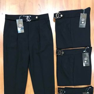 Quần baggy công sở có đai chất vải