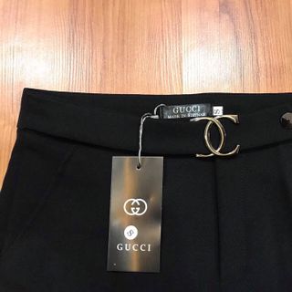 Quần baggy công sở có đai chất vải