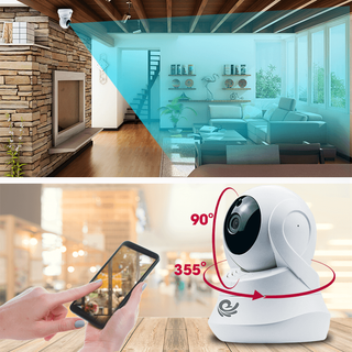 Camera Ip Quan Sát Trong Nhà CC2022 - 2.0Mpx 1080P FULL HD - Xoay Ngang 355 Độ, Dọc 90 Độ - BH 12 Tháng