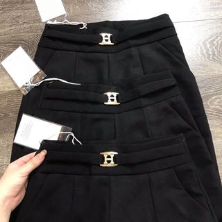 Quần baggy đai chữ H công sở - Ảnh tự chụp, bao chất