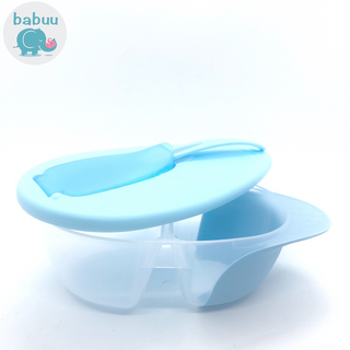 Bát chia ngăn ăn dặm kèm thìa báo nóng Babuu