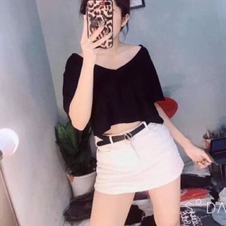 Áo thun trơn croptop