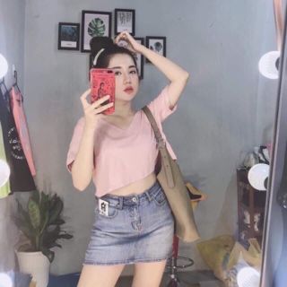 Áo thun trơn croptop
