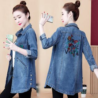 Các mẫu áo khoác Jean dáng dài, phong cách NV0370