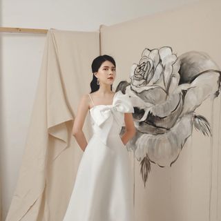Đầm xoè 2 dây nơ chéo ngực MS177V
