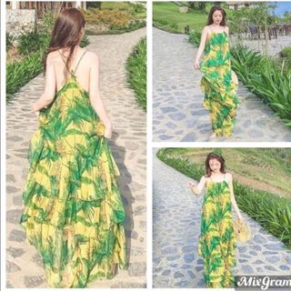Váy maxi đuôi cá 3 tầng