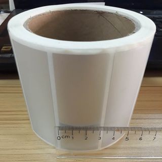 Tem decal xi bạc- Giấy in mã vạch xi bạc- Giấy in nhãn Decal xi bạc30x80x0.025mm gồm 500 tem. Giá mỗi cuộn:43.000