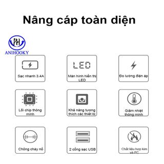 Tẩu sạc ô tô,tẩu sạc xe hơi, tẩu sạc điện thoại trên ô tô 3 cổng 2 usb