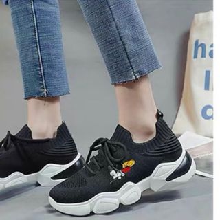 Bata Mickey đen QC xinh lung linh êm chân đế độn 4p