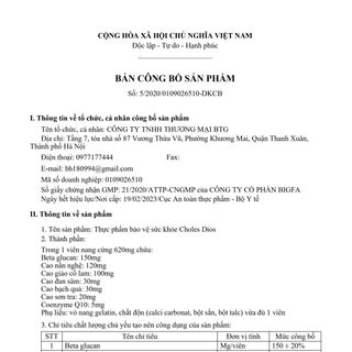 Choles dios hạ mỡ máu, men gan cao bộ Y tế chứng nhận