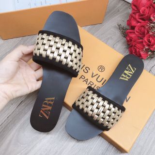 Dép Z.ara quai đan vàng