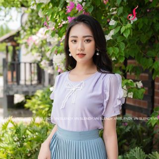 Áo cổ tròn tay bèo