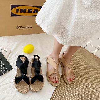 Giày sandal nỉ đế cói