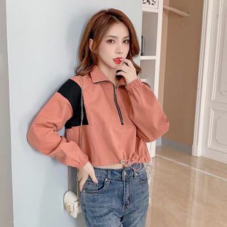 Áo khoác dù lửng rút dây
