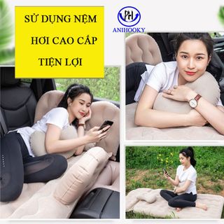 Giường Nệm Hơi Ô Tô Cao Cấp PHIÊN BẢN MỚI ANIHOOKY| vải nhung, chân đệm rời, có tựa lưng|tặng full phụ kiện giá sỉ