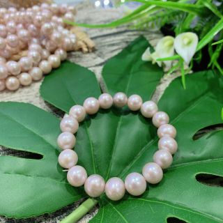 Vòng Tay Ngọc Trai Hồng Nước Ngọt Hạt Tròn 10 ly - ĐQMP