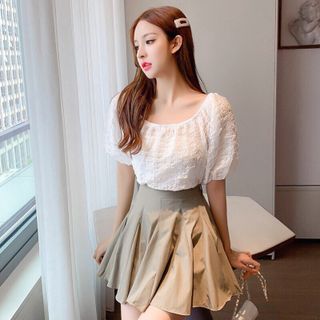 Set áo trễ vai mix chân váy