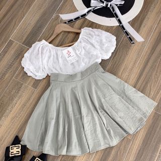 Set áo trễ vai mix chân váy
