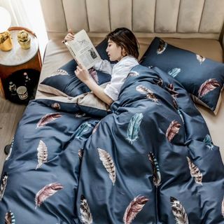 Bộ Chăn Ga Gối Tencel Họa Tiết 40s