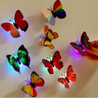 Bươm bướm có đèn led dán tường đủ màu xinh xắn 6k bướm