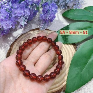 Vòng Tay Hạt Đá Ngọc Hồng Lựu Garnet 12 ly (mm) - Trang Sức Phong Thủy