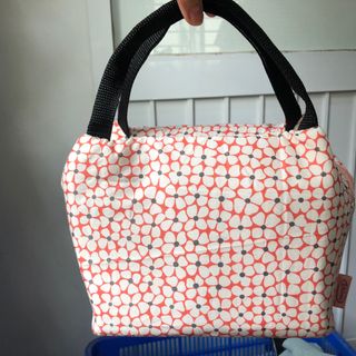 Túi giữ nhiệt-Vải Cotton 100% ( Hoa đỏ )