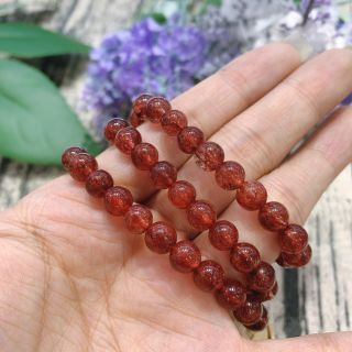 Vòng Tay Hạt Đá Thạch Anh Tóc Đỏ 8 ly (mm) - Trang Sức Phong Thủy
