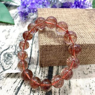 Vòng Tay Đá Thạch Anh Tóc Đỏ 9 ly (mm) - Trang Sức Phong Thủy