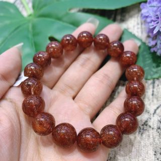 Vòng Tay Hạt Đá Thach Anh Tóc Đỏ 11 ly (mm) - Trang Sức Phong Thủy