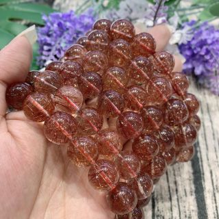 Vòng Tay Hạt Đá Thach Anh Tóc Đỏ 11 ly (mm) - Trang Sức Phong Thủy