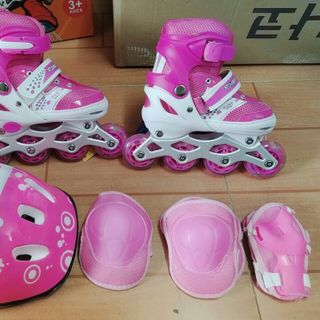 Patin có đèn phát sáng tặng kèm trọn bộ bảo hộ cho bé