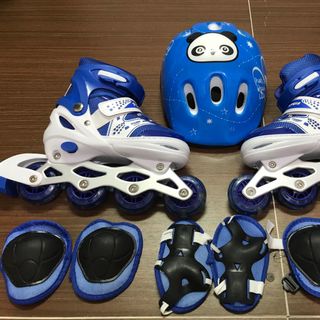 Patin có đèn phát sáng tặng kèm trọn bộ bảo hộ cho bé