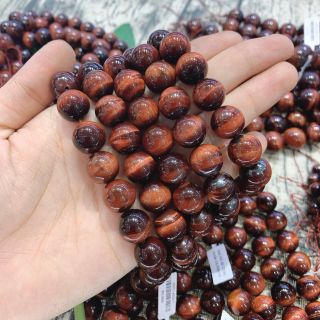 Vòng Tay Hạt Đá Thạch Anh Mắt Hổ Nâu Đỏ 20 ly (mm)- Trang Sức Phong Thủy