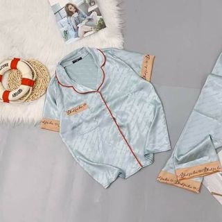 ĐỒ bộ pijama lụa gấm tay ngắn quần dài giá sỉ