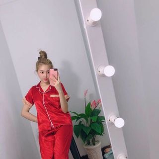 ĐỒ bộ pijama lụa gấm tay ngắn quần dài
