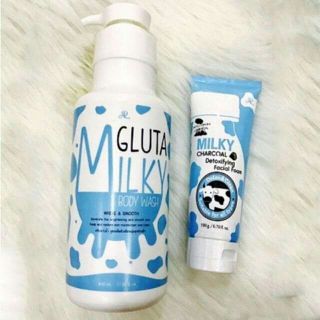 Bộ sữa tắm kèm sữa rửa mặt Gluta milky Thái Lan 800ml giá sỉ