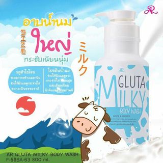 Bộ sữa tắm kèm sữa rửa mặt Gluta milky Thái Lan 800ml