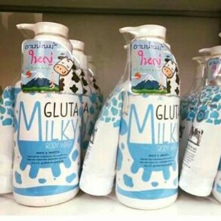 Bộ sữa tắm kèm sữa rửa mặt Gluta milky Thái Lan 800ml