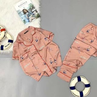 Đồ bộ pijama lụa thái tay ngắn quần dài