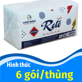 KHĂN GIẤY ĂN NAPKIN ROTO SOFT400 (400 TỜ/GÓI)