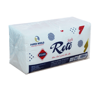 KHĂN GIẤY ĂN NAPKIN ROTO SOFT400 (400 TỜ/GÓI)