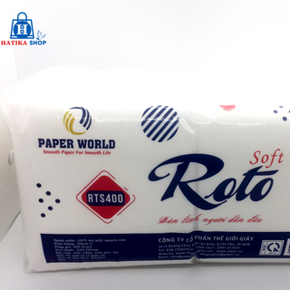 KHĂN GIẤY ĂN NAPKIN ROTO SOFT400 (400 TỜ/GÓI)