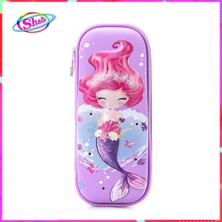 Hộp bút in hình 3D nàng tiên cá có đèn chớp thời trang cao cấp Shalla